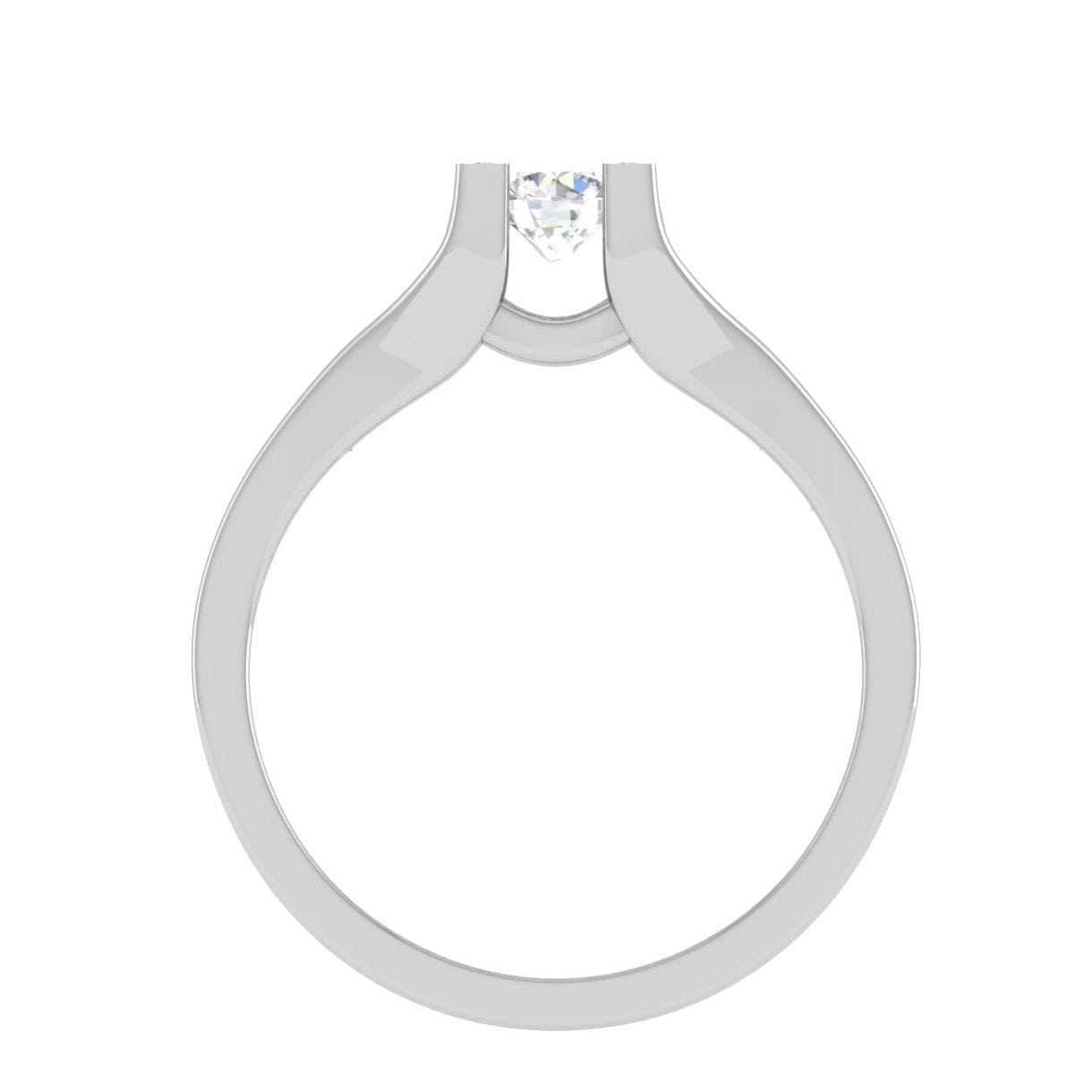 Jewelove™ Rings VS J / Women's Band only 0.30 cts Solitaire Diamond Shank Platinum Ring JL PT RP RD 126