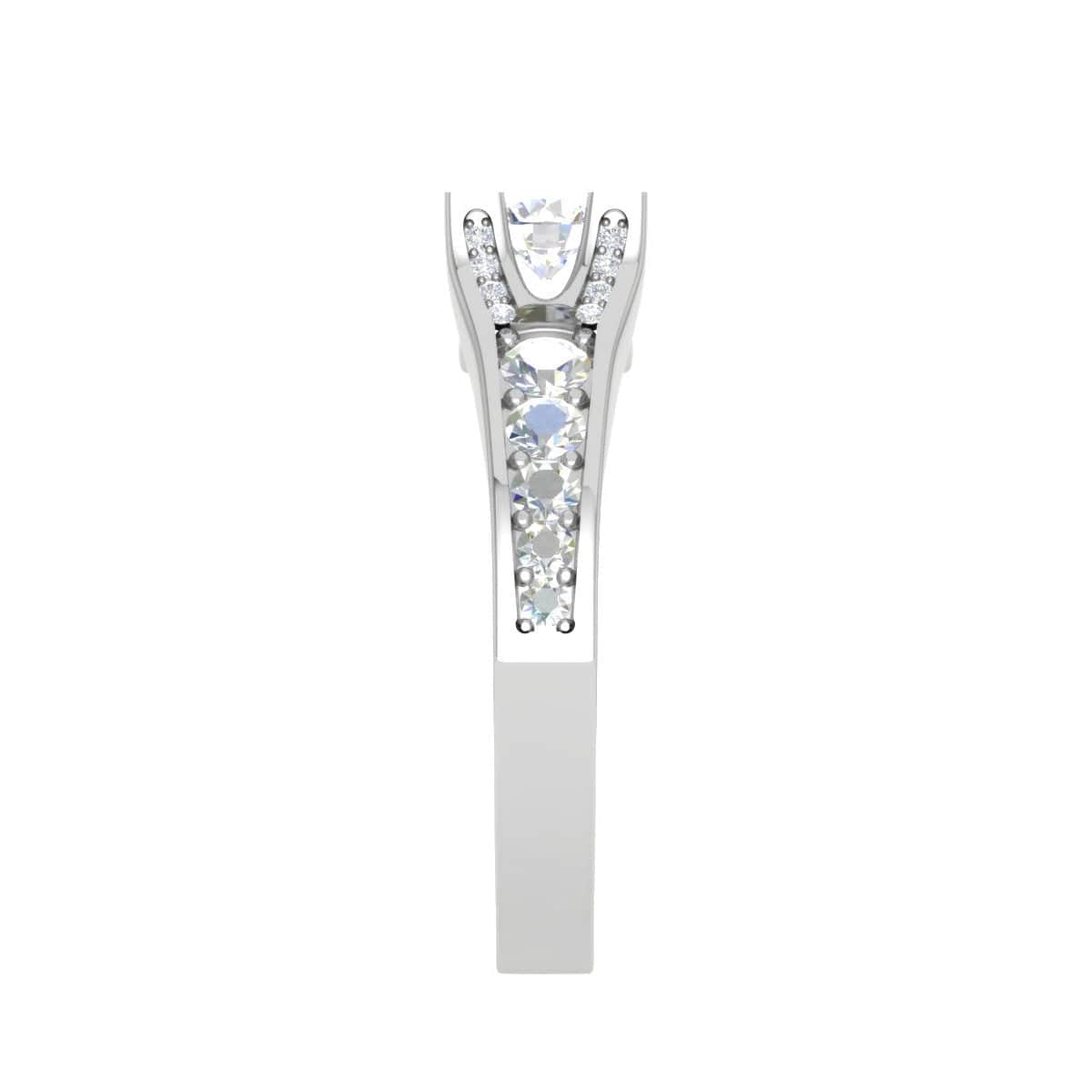 Jewelove™ Rings VS J / Women's Band only 0.30 cts Solitaire Diamond Shank Platinum Ring JL PT RP RD 126