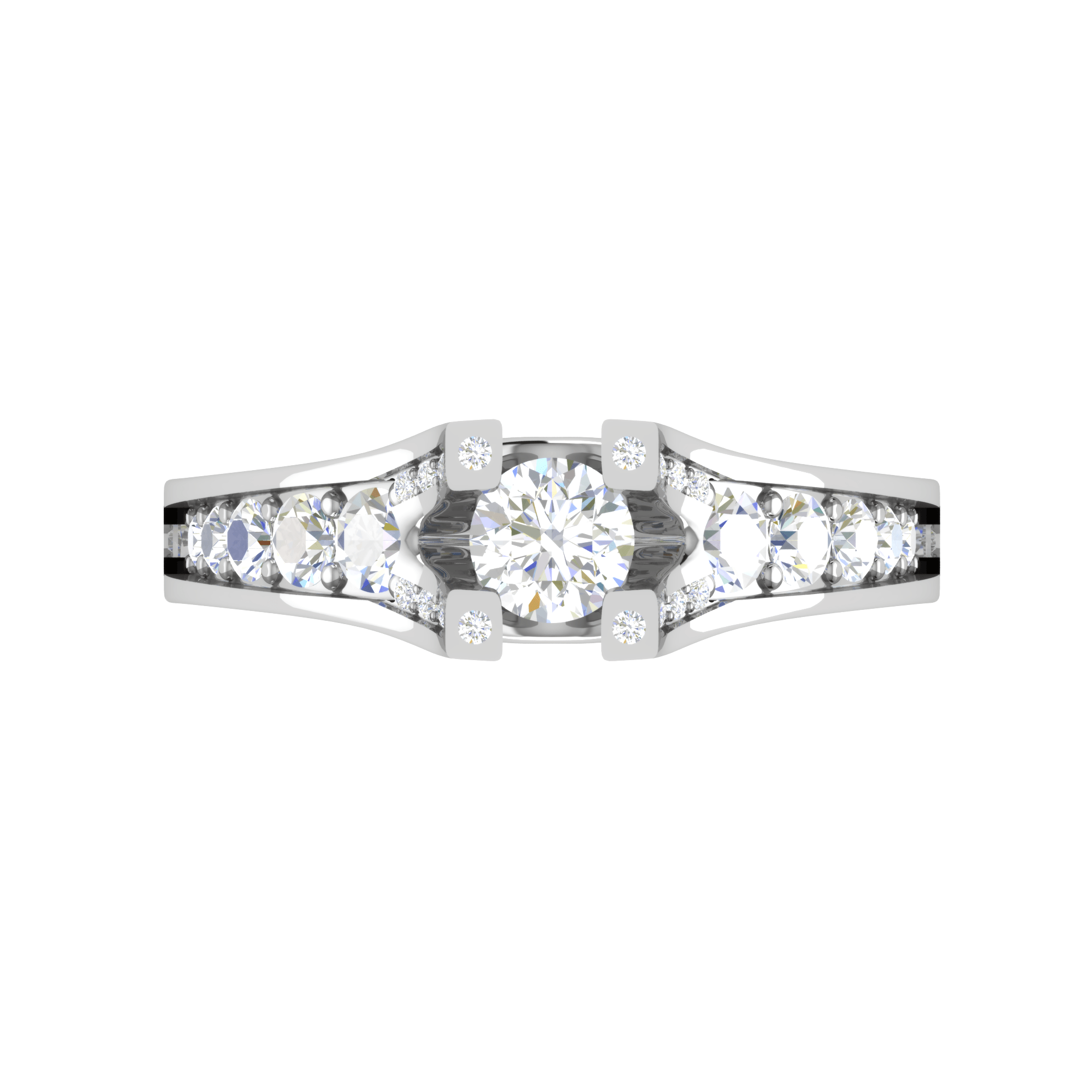 Jewelove™ Rings VS J / Women's Band only 0.30 cts Solitaire Diamond Shank Platinum Ring JL PT RP RD 126