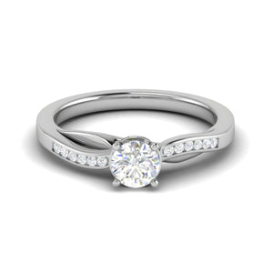 Jewelove™ Rings VS J / Women's Band only 0.30 cts Solitaire Diamond Shank Platinum Ring JL PT RP RD 138