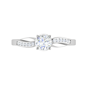 Jewelove™ Rings VS J / Women's Band only 0.30 cts Solitaire Diamond Shank Platinum Ring JL PT RP RD 138