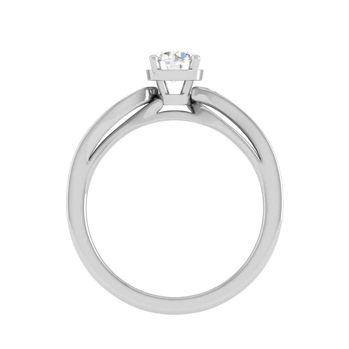 Jewelove™ Rings VS J / Women's Band only 0.30 cts Solitaire Diamond Shank Platinum Ring JL PT RP RD 138