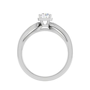 Jewelove™ Rings VS J / Women's Band only 0.30 cts Solitaire Diamond Shank Platinum Ring JL PT RP RD 138