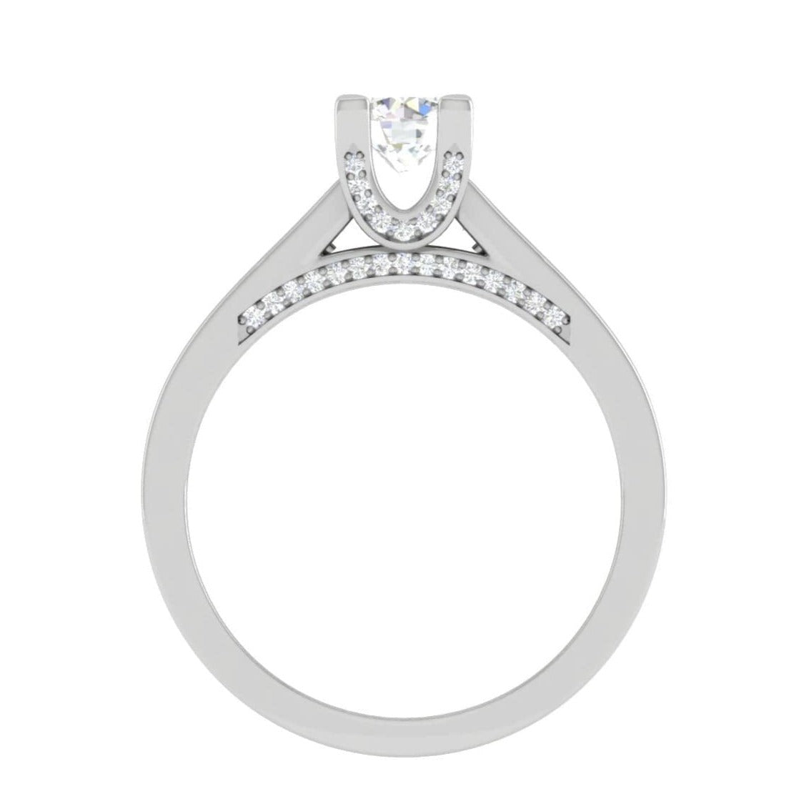 Jewelove™ Rings VS J / Women's Band only 0.30 cts Solitaire Diamond Shank Platinum Ring JL PT RP RD 140