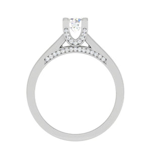 Jewelove™ Rings VS J / Women's Band only 0.30 cts Solitaire Diamond Shank Platinum Ring JL PT RP RD 140