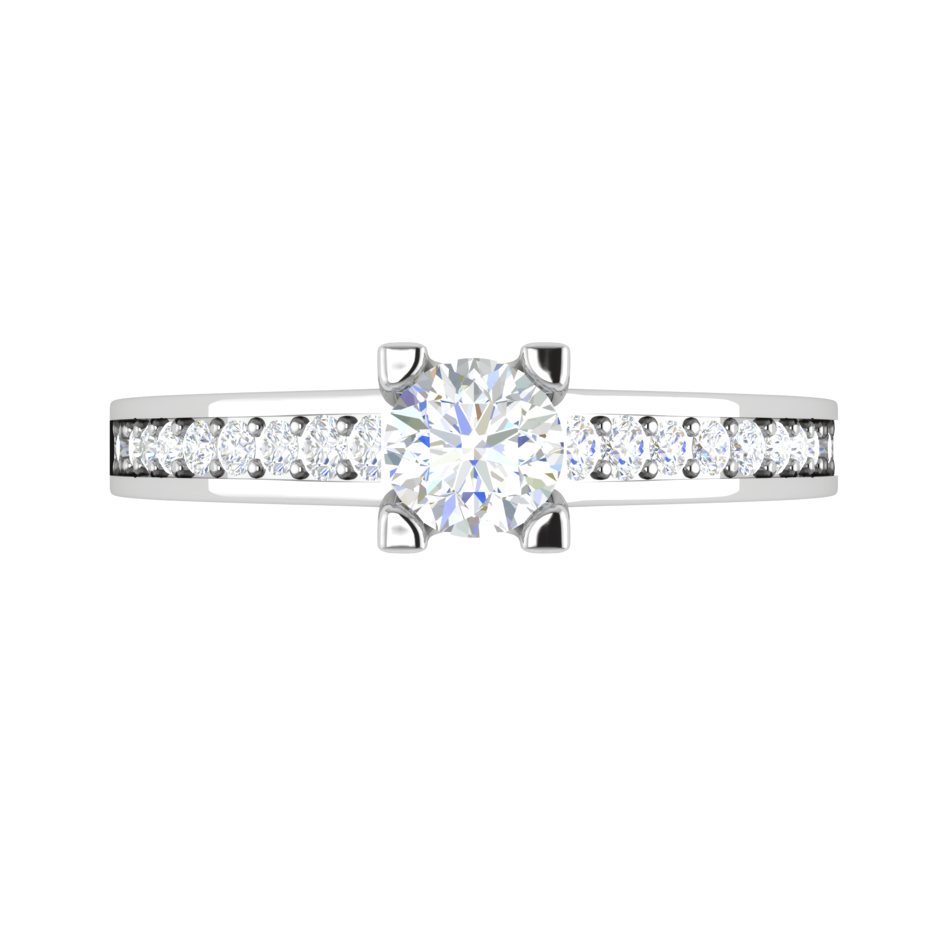 Jewelove™ Rings VS J / Women's Band only 0.30 cts Solitaire Diamond Shank Platinum Ring JL PT RP RD 140