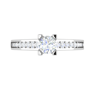 Jewelove™ Rings VS J / Women's Band only 0.30 cts Solitaire Diamond Shank Platinum Ring JL PT RP RD 140