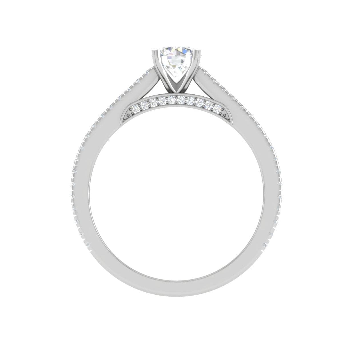 Jewelove™ Rings VS J / Women's Band only 0.30 cts Solitaire Diamond Shank Platinum Ring JL PT RP RD 145