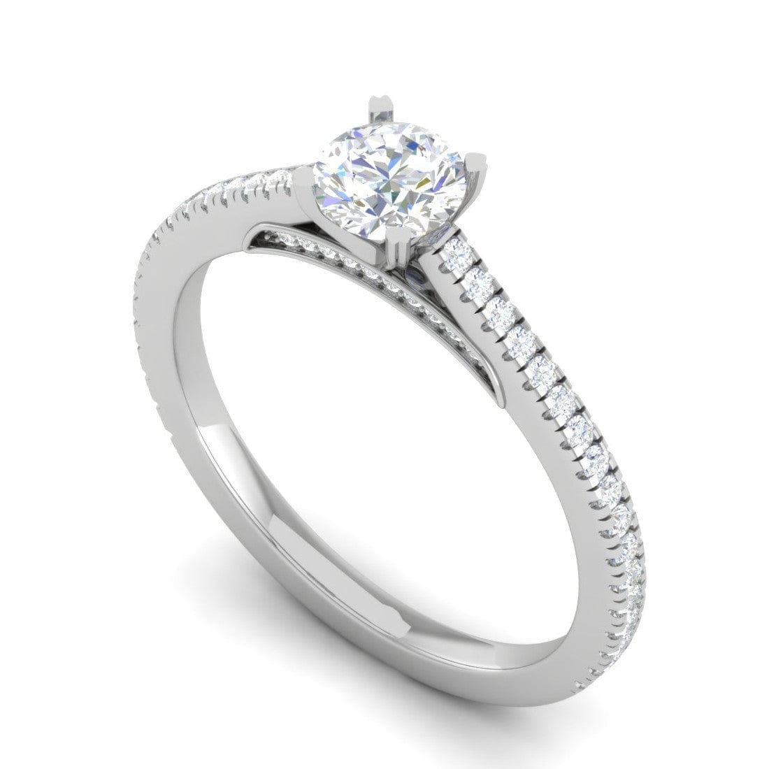 Jewelove™ Rings VS J / Women's Band only 0.30 cts Solitaire Diamond Shank Platinum Ring JL PT RP RD 145