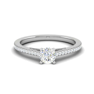 Jewelove™ Rings VS J / Women's Band only 0.30 cts Solitaire Diamond Shank Platinum Ring JL PT RP RD 145