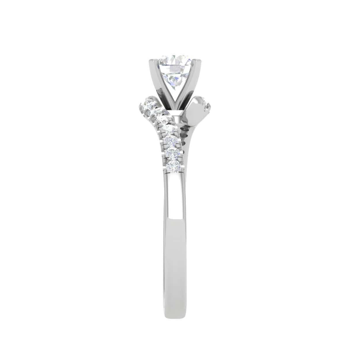 Jewelove™ Rings VS J / Women's Band only 0.30 cts Solitaire Diamond Shank Platinum Ring JL PT RP RD 154