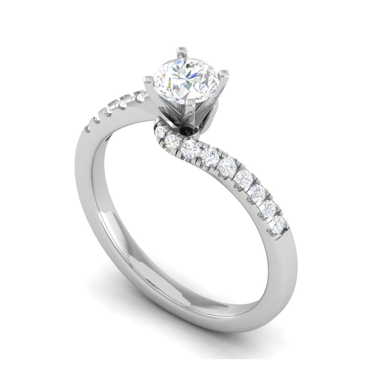 Jewelove™ Rings VS J / Women's Band only 0.30 cts Solitaire Diamond Shank Platinum Ring JL PT RP RD 154