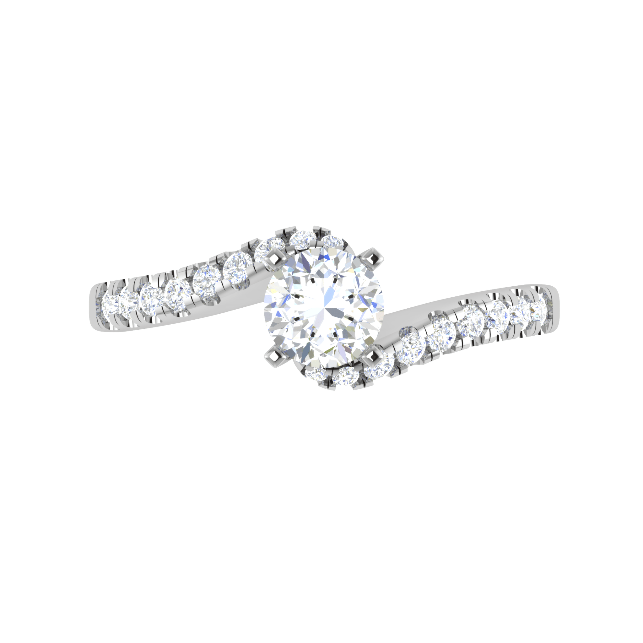 Jewelove™ Rings VS J / Women's Band only 0.30 cts Solitaire Diamond Shank Platinum Ring JL PT RP RD 154