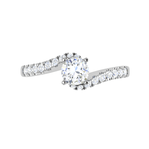 Jewelove™ Rings VS J / Women's Band only 0.30 cts Solitaire Diamond Shank Platinum Ring JL PT RP RD 154