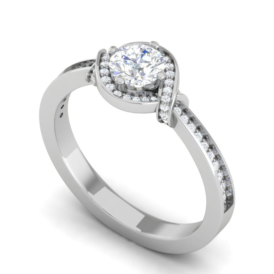 Jewelove™ Rings VS J / Women's Band only 0.30 cts Solitaire Diamond Shank Platinum Ring JL PT RP RD 171