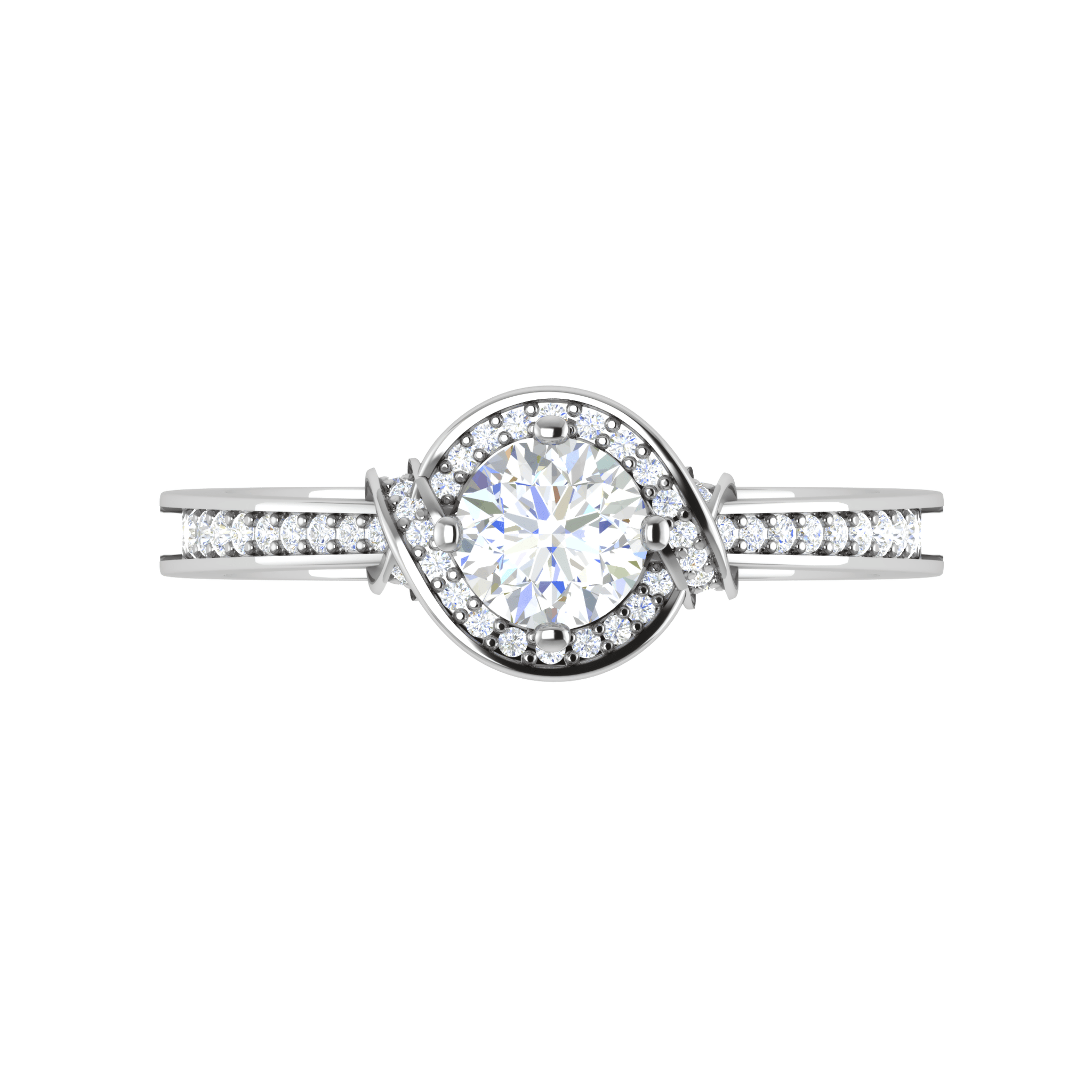 Jewelove™ Rings VS J / Women's Band only 0.30 cts Solitaire Diamond Shank Platinum Ring JL PT RP RD 171