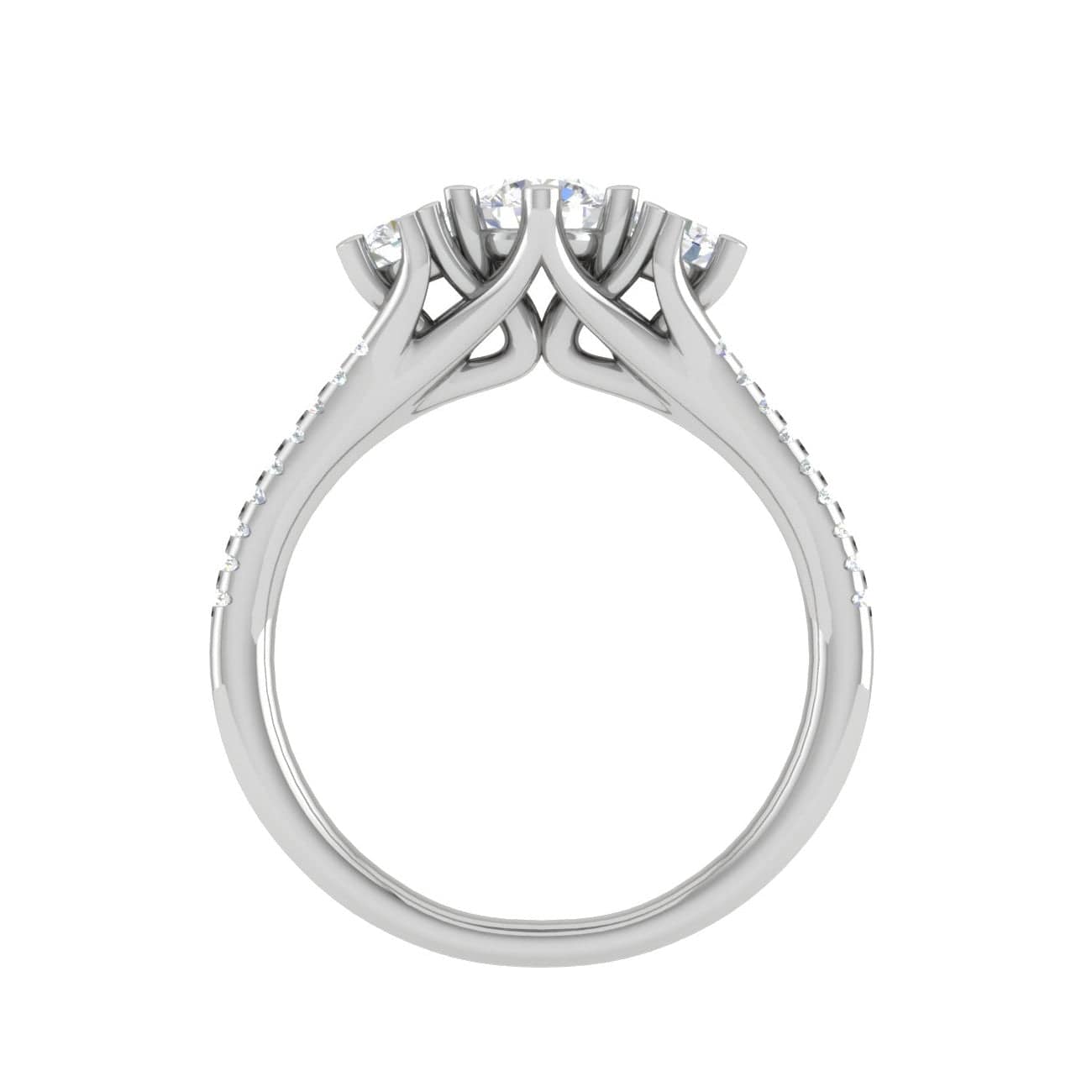 Jewelove™ Rings J VS / Women's Band only 0.30 cts Solitaire Diamond Split Shank Platinum Ring JL PT MHD274