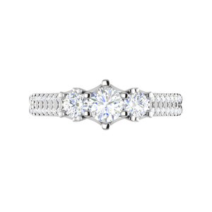 Jewelove™ Rings J VS / Women's Band only 0.30 cts Solitaire Diamond Split Shank Platinum Ring JL PT MHD274