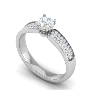 Jewelove™ Rings VS J / Women's Band only 0.30 cts Solitaire Diamond Split Shank Platinum Ring JL PT RP RD 109