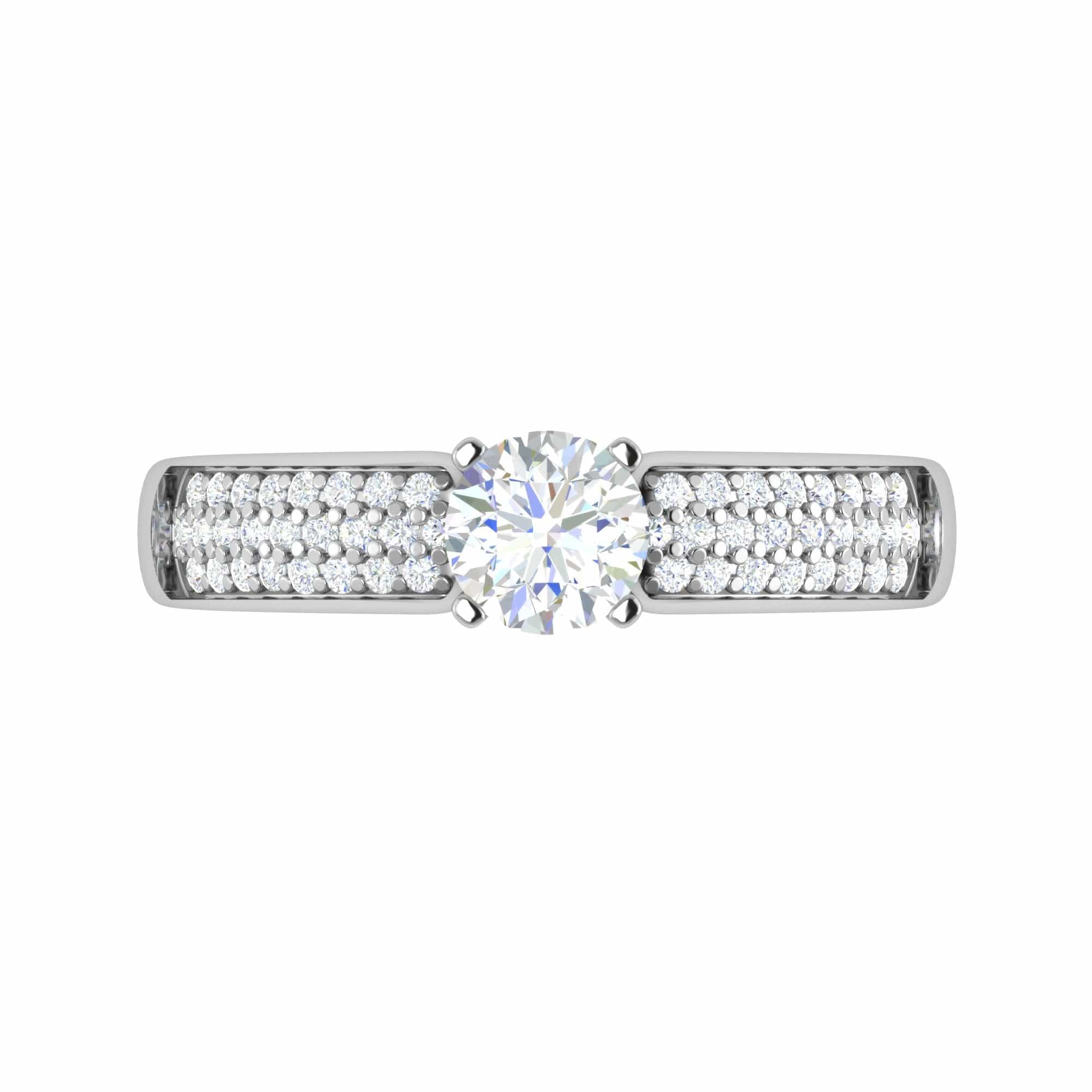 Jewelove™ Rings VS J / Women's Band only 0.30 cts Solitaire Diamond Split Shank Platinum Ring JL PT RP RD 109