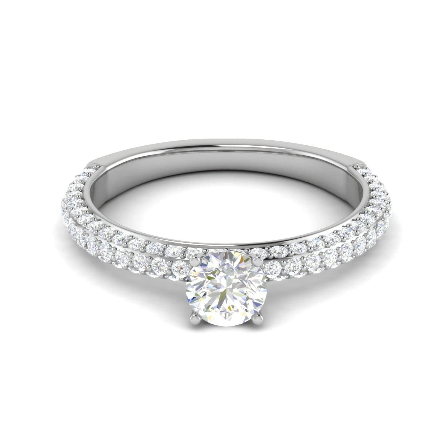 Jewelove™ Rings VS J / Women's Band only 0.30 cts Solitaire Diamond Split Shank Platinum Ring JL PT RP RD 112