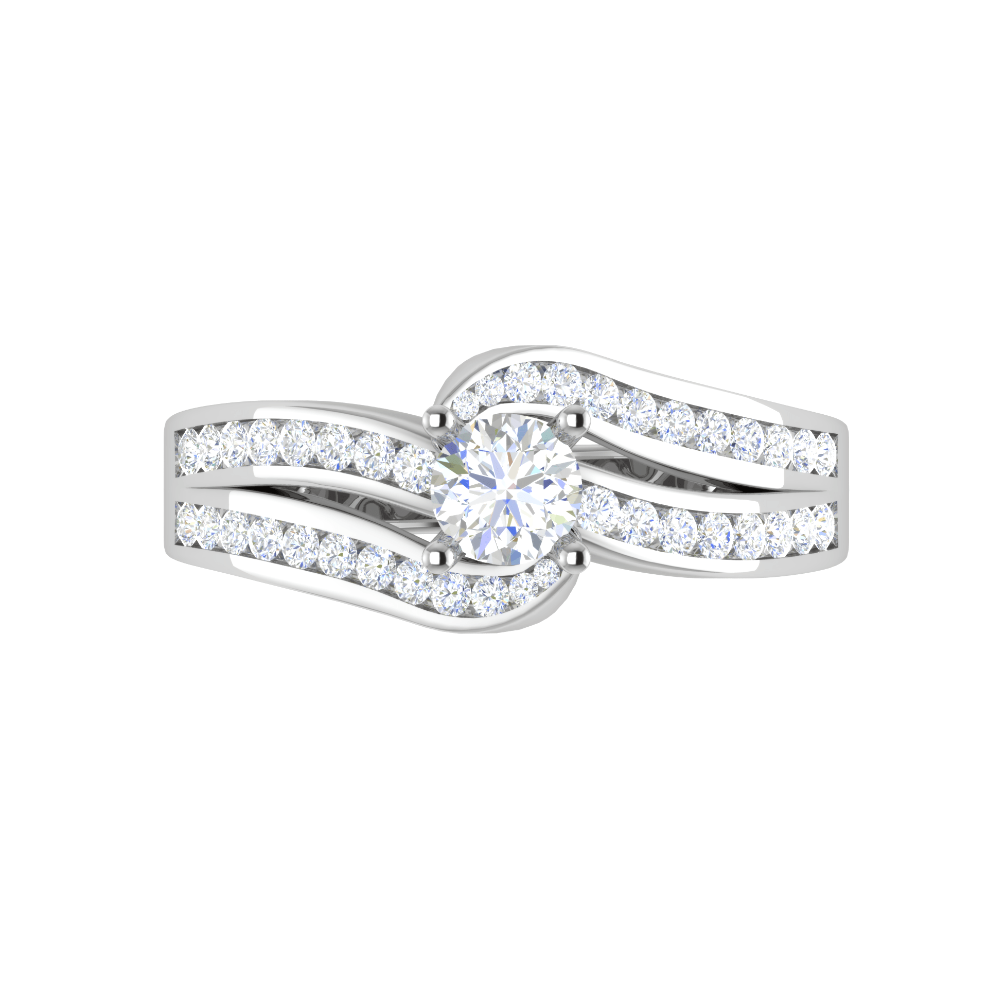 Jewelove™ Rings VS J / Women's Band only 0.30 cts Solitaire Diamond Split Shank Platinum Ring JL PT RP RD 120