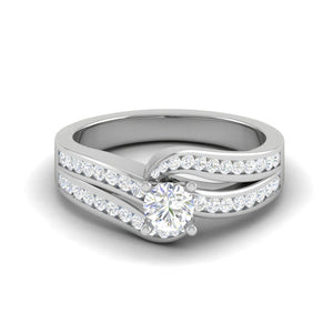 Jewelove™ Rings VS J / Women's Band only 0.30 cts Solitaire Diamond Split Shank Platinum Ring JL PT RP RD 120