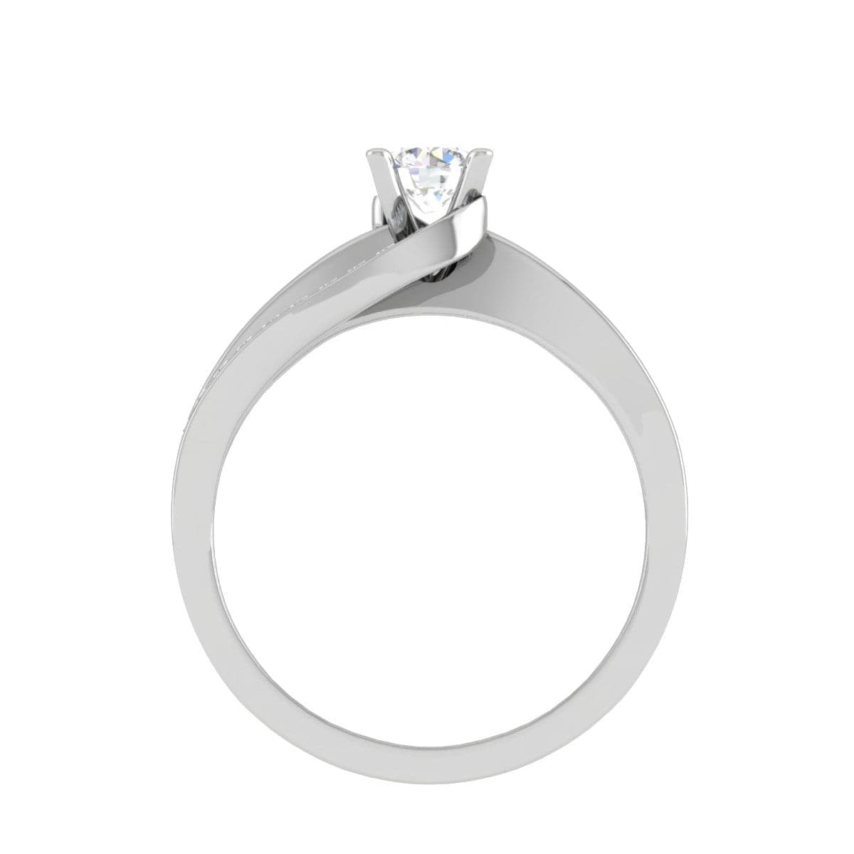 Jewelove™ Rings VS J / Women's Band only 0.30 cts Solitaire Diamond Split Shank Platinum Ring JL PT RP RD 120