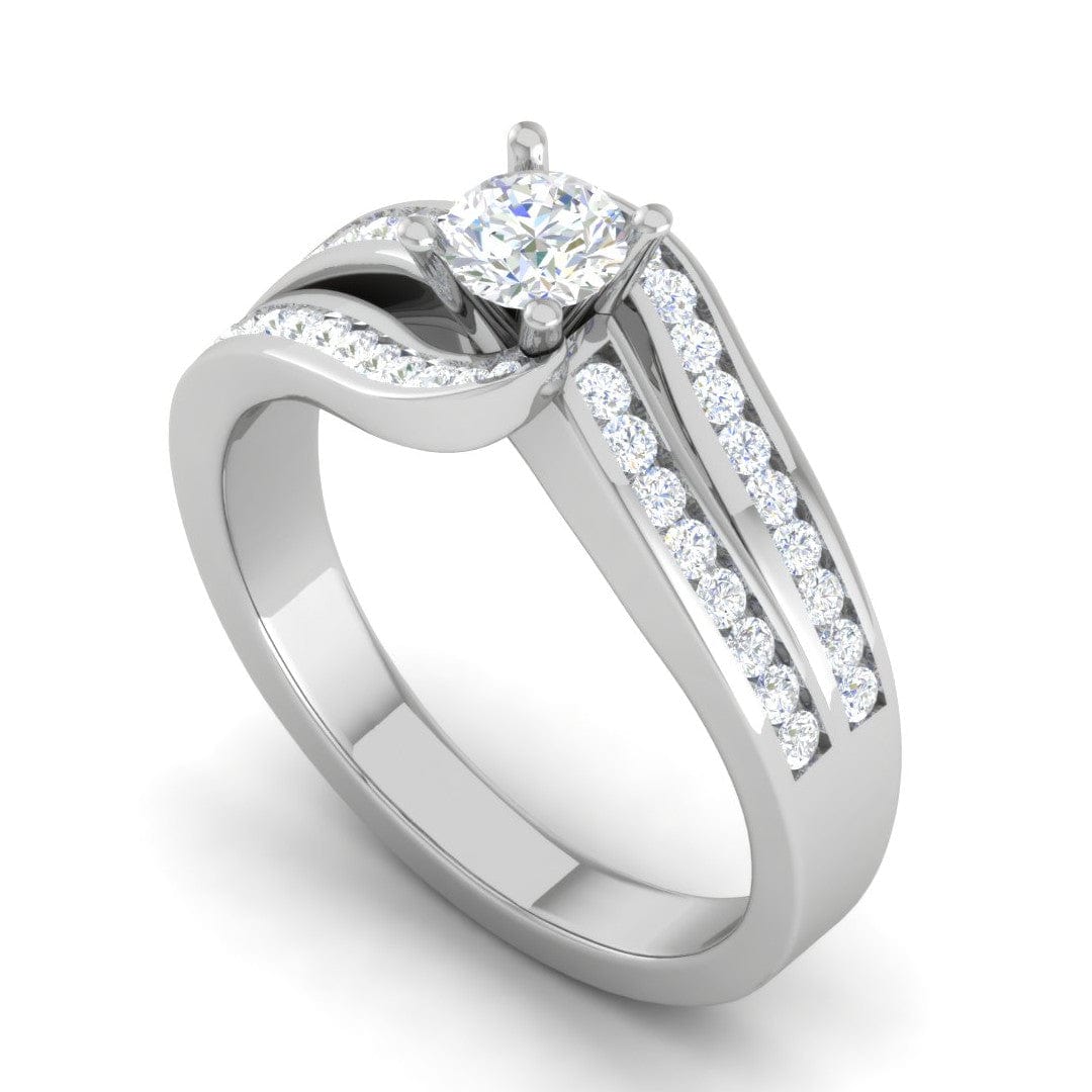 Jewelove™ Rings VS J / Women's Band only 0.30 cts Solitaire Diamond Split Shank Platinum Ring JL PT RP RD 120