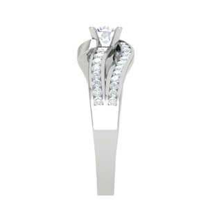 Jewelove™ Rings VS J / Women's Band only 0.30 cts Solitaire Diamond Split Shank Platinum Ring JL PT RP RD 120