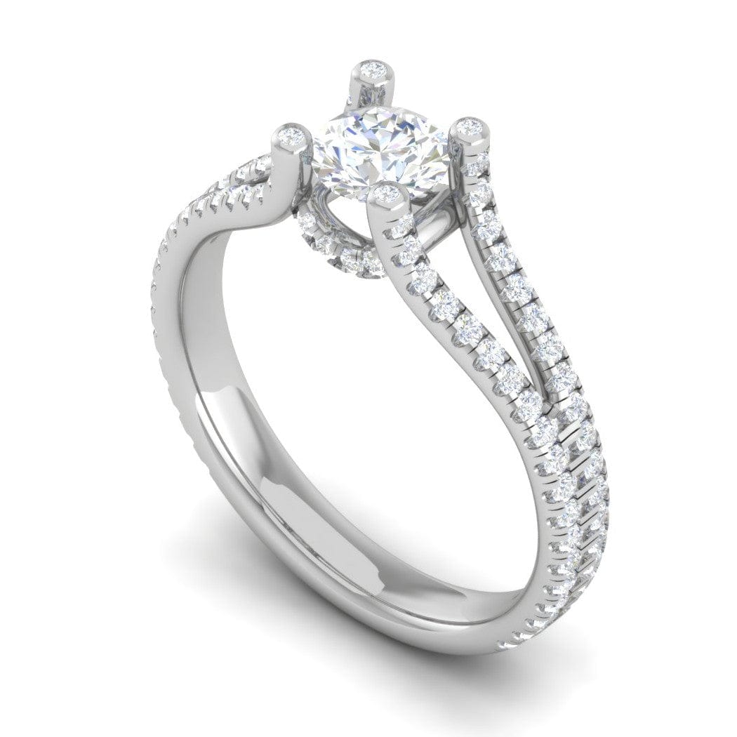 Jewelove™ Rings VS J / Women's Band only 0.30 cts Solitaire Diamond Split Shank Platinum Ring JL PT RP RD 123