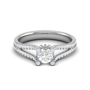 Jewelove™ Rings VS J / Women's Band only 0.30 cts Solitaire Diamond Split Shank Platinum Ring JL PT RP RD 123