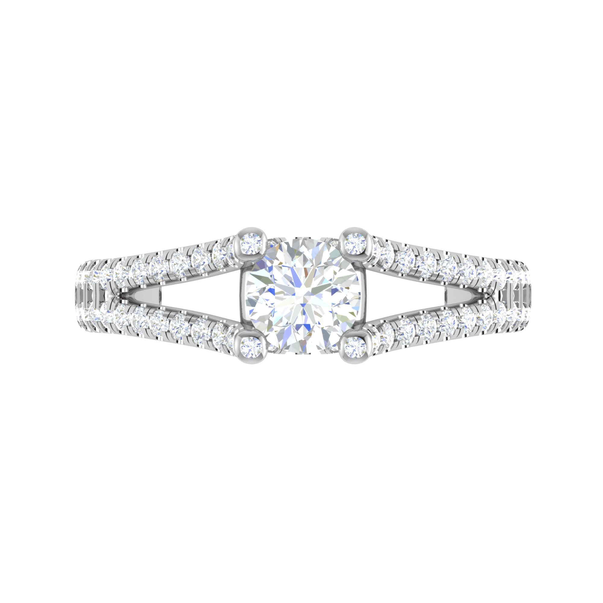 Jewelove™ Rings VS J / Women's Band only 0.30 cts Solitaire Diamond Split Shank Platinum Ring JL PT RP RD 123