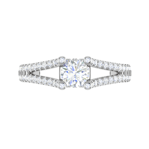 Jewelove™ Rings VS J / Women's Band only 0.30 cts Solitaire Diamond Split Shank Platinum Ring JL PT RP RD 123