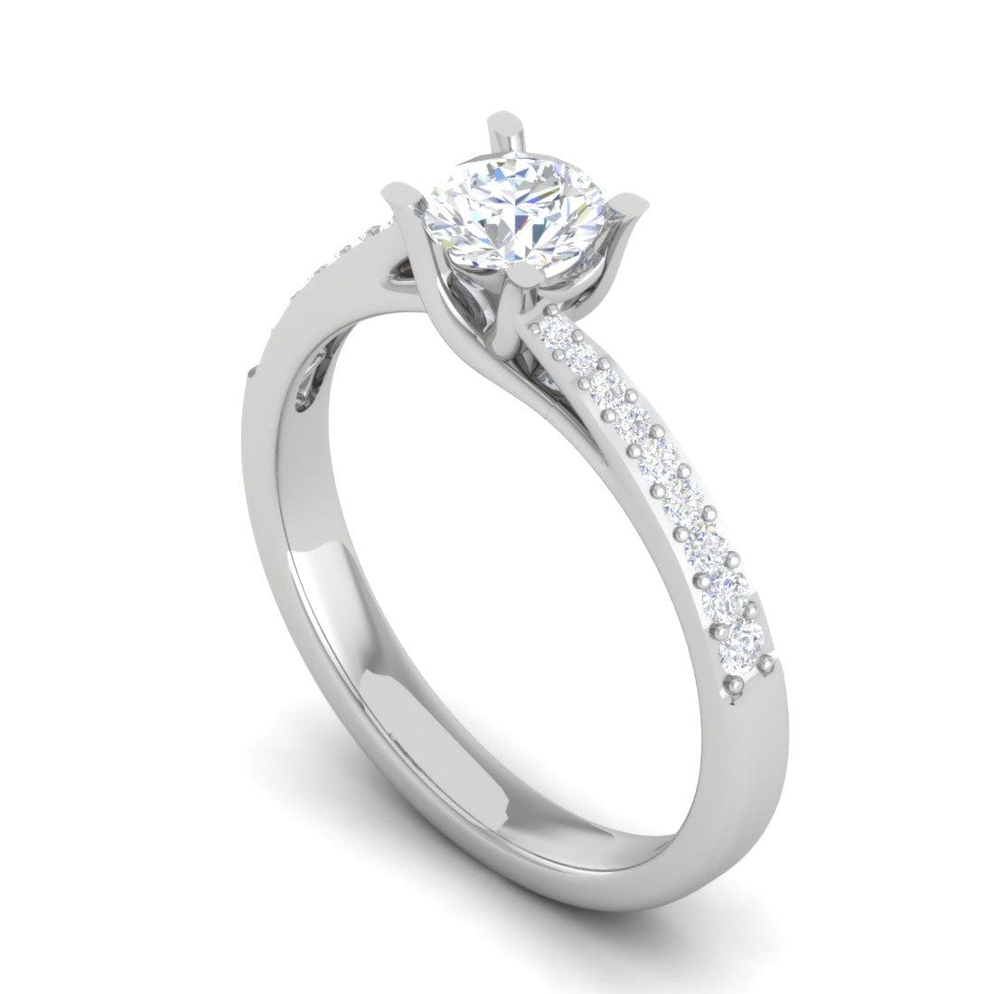 Jewelove™ Rings VS J / Women's Band only 0.30 cts Solitaire Diamond Split Shank Platinum Ring JL PT RP RD 133