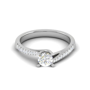 Jewelove™ Rings VS J / Women's Band only 0.30 cts Solitaire Diamond Split Shank Platinum Ring JL PT RP RD 133