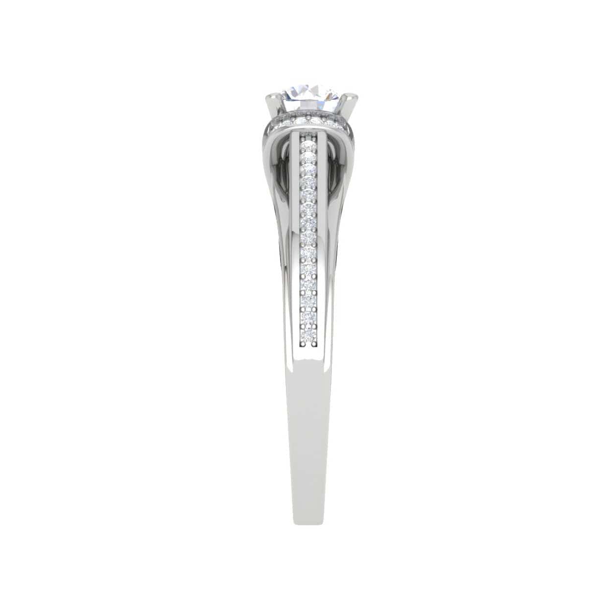 Jewelove™ Rings VS J / Women's Band only 0.30 cts Solitaire Diamond Split Shank Platinum Ring JL PT RP RD 136