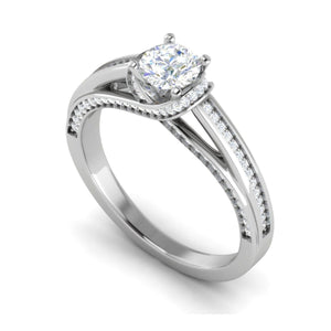 Jewelove™ Rings VS J / Women's Band only 0.30 cts Solitaire Diamond Split Shank Platinum Ring JL PT RP RD 136