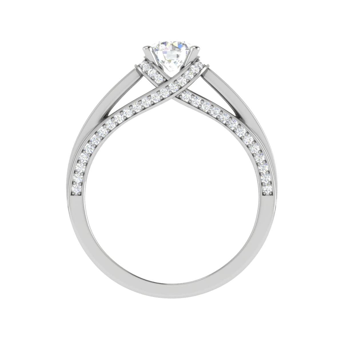 Jewelove™ Rings VS J / Women's Band only 0.30 cts Solitaire Diamond Split Shank Platinum Ring JL PT RP RD 136