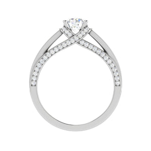 Jewelove™ Rings VS J / Women's Band only 0.30 cts Solitaire Diamond Split Shank Platinum Ring JL PT RP RD 136