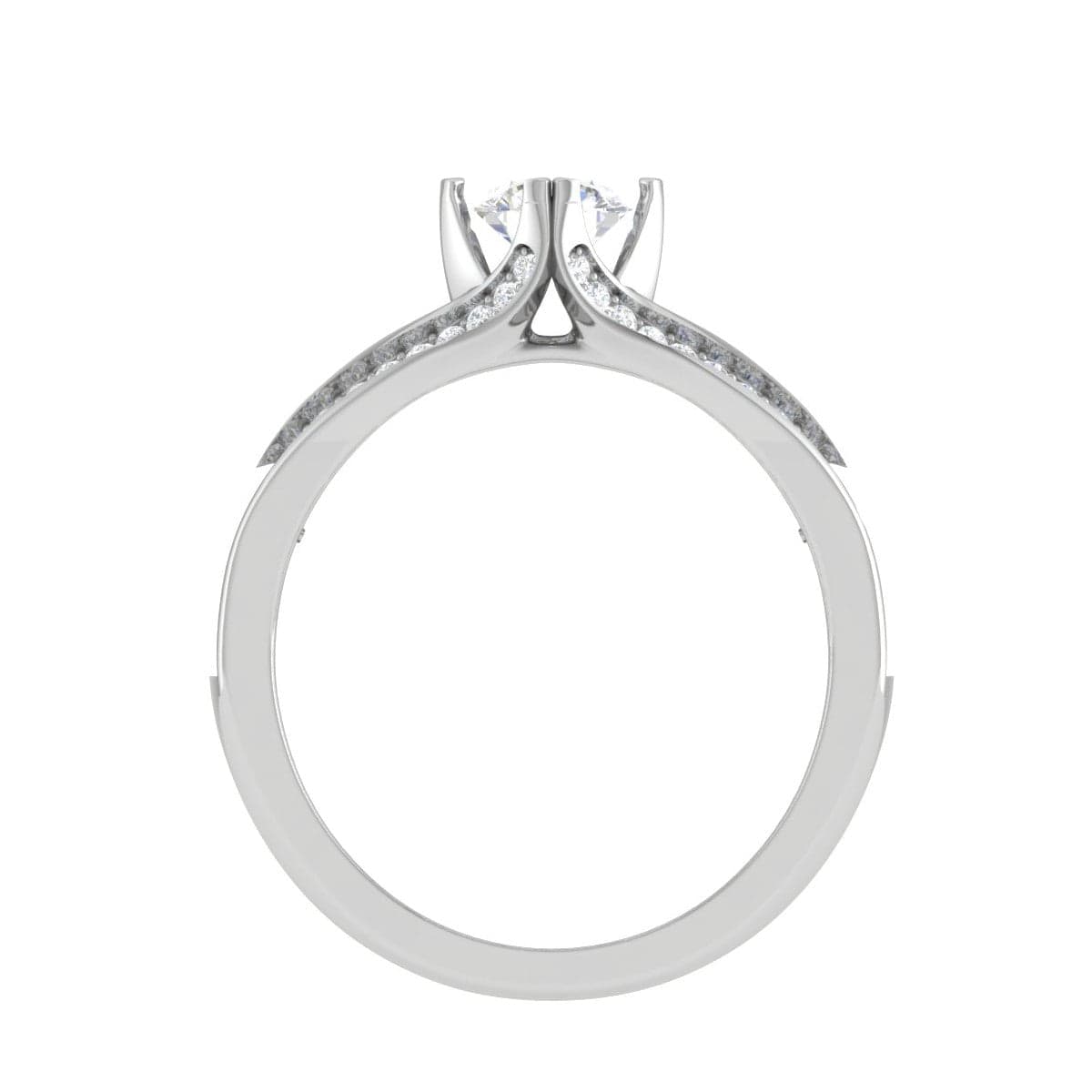 Jewelove™ Rings VS J / Women's Band only 0.30 cts Solitaire Diamond Split Shank Platinum Ring JL PT RP RD 137