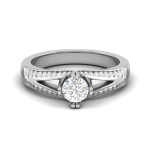 Jewelove™ Rings VS J / Women's Band only 0.30 cts Solitaire Diamond Split Shank Platinum Ring JL PT RP RD 137