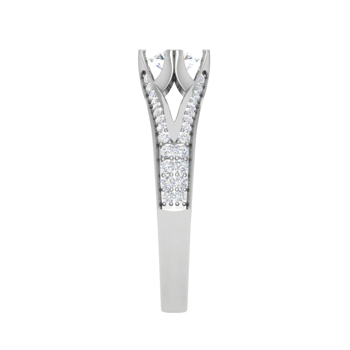 Jewelove™ Rings VS J / Women's Band only 0.30 cts Solitaire Diamond Split Shank Platinum Ring JL PT RP RD 137