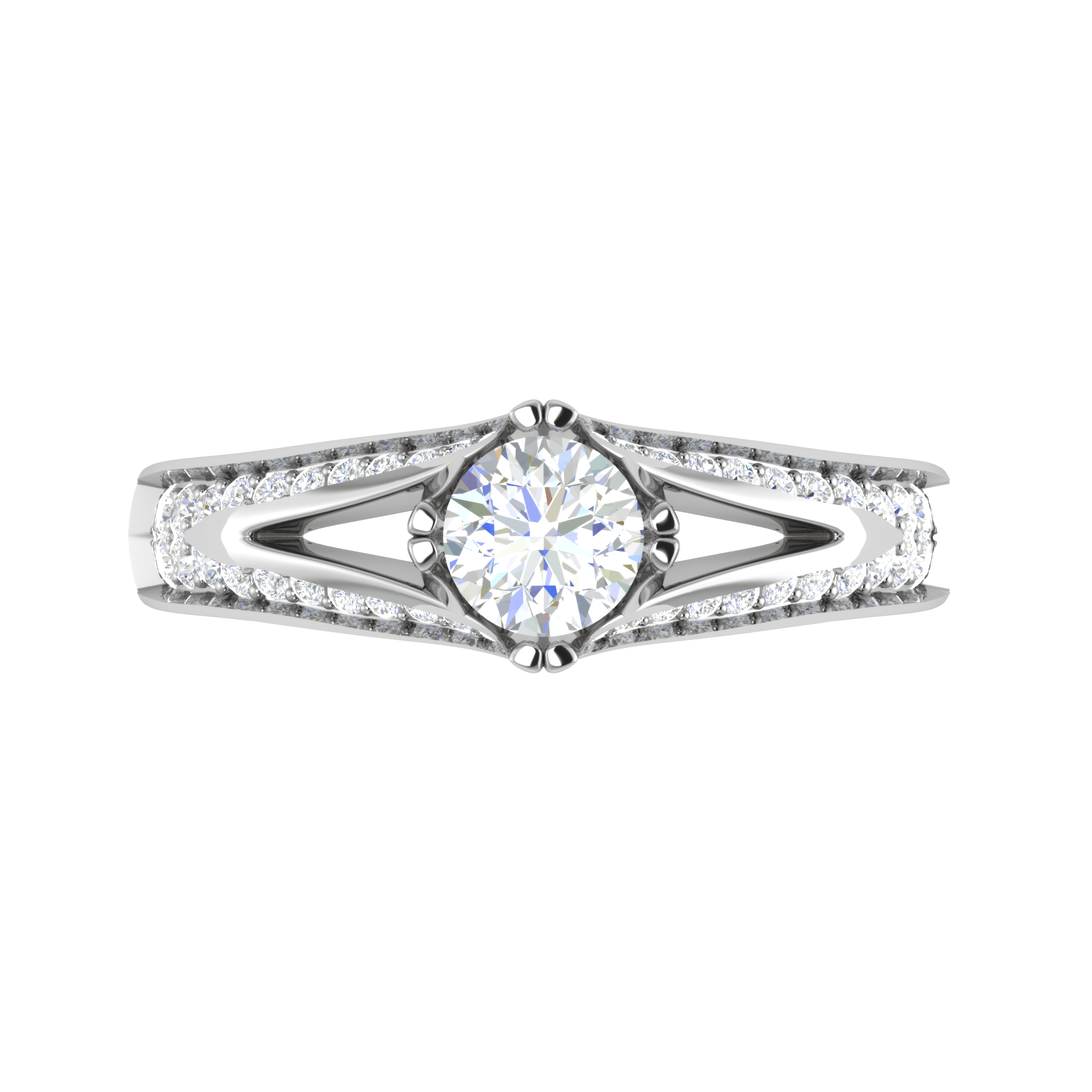 Jewelove™ Rings VS J / Women's Band only 0.30 cts Solitaire Diamond Split Shank Platinum Ring JL PT RP RD 137