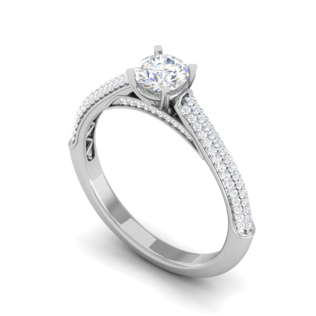 Jewelove™ Rings VS J / Women's Band only 0.30 cts Solitaire Diamond Split Shank Platinum Ring JL PT RP RD 144