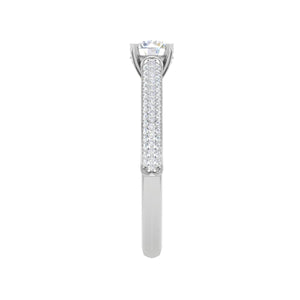 Jewelove™ Rings VS J / Women's Band only 0.30 cts Solitaire Diamond Split Shank Platinum Ring JL PT RP RD 144