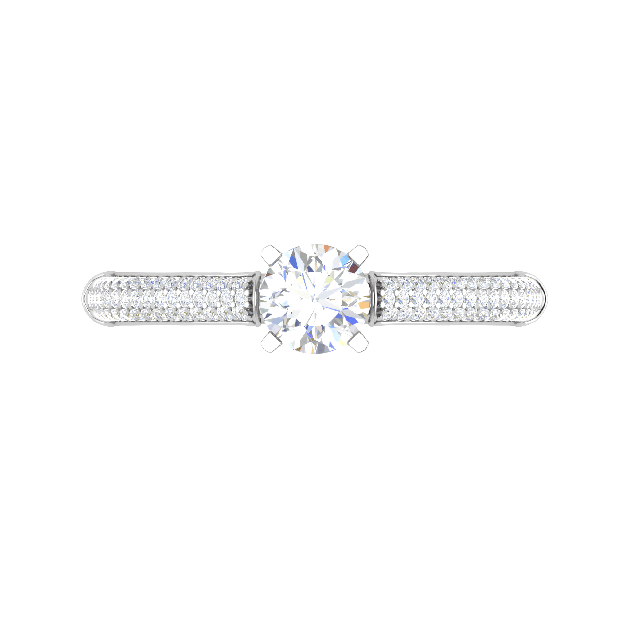 Jewelove™ Rings VS J / Women's Band only 0.30 cts Solitaire Diamond Split Shank Platinum Ring JL PT RP RD 144