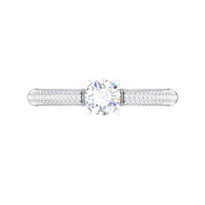 Jewelove™ Rings VS J / Women's Band only 0.30 cts Solitaire Diamond Split Shank Platinum Ring JL PT RP RD 144