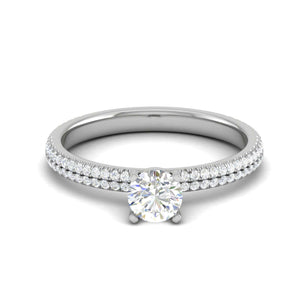 Jewelove™ Rings VS J / Women's Band only 0.30 cts Solitaire Diamond Split Shank Platinum Ring JL PT RP RD 146