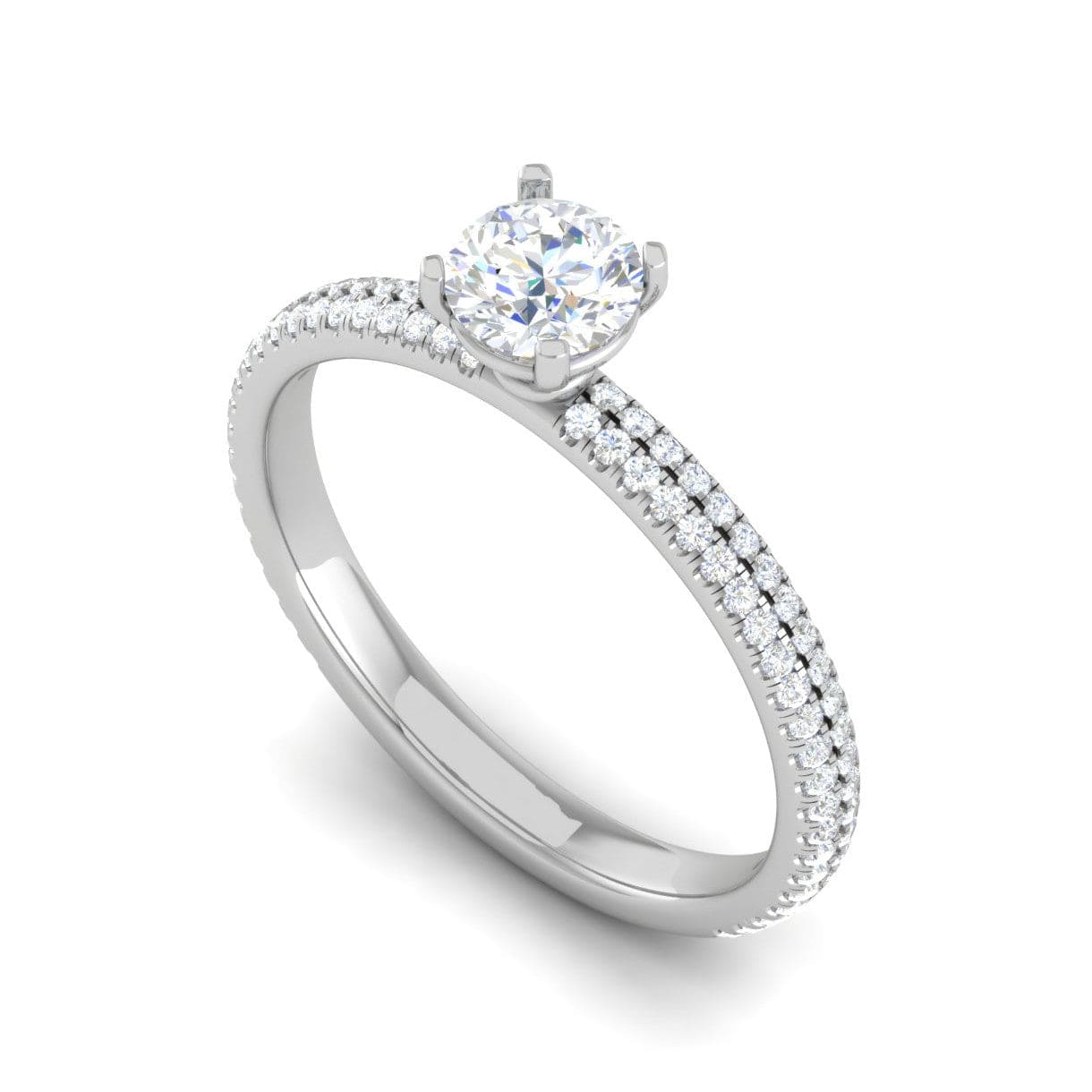 Jewelove™ Rings VS J / Women's Band only 0.30 cts Solitaire Diamond Split Shank Platinum Ring JL PT RP RD 146